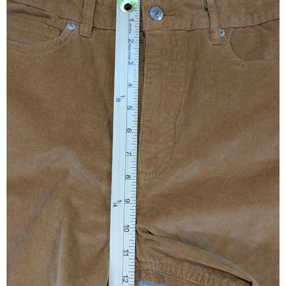 NEW Forever 21 Corduroy Pants Womens L Camel Flare Academia 70's Retro High Rise - Picture 6 of 10